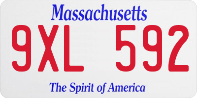 MA license plate 9XL592
