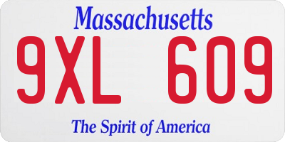 MA license plate 9XL609