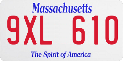 MA license plate 9XL610