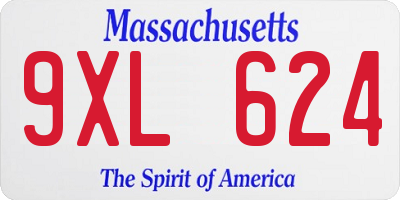 MA license plate 9XL624