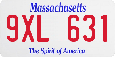 MA license plate 9XL631