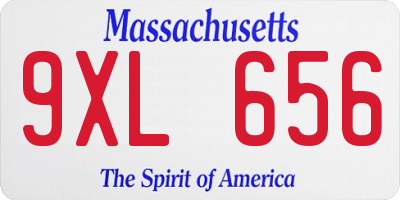 MA license plate 9XL656