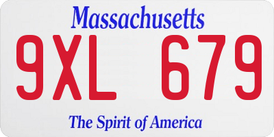 MA license plate 9XL679