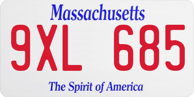 MA license plate 9XL685