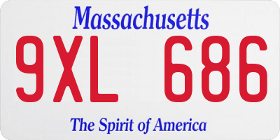 MA license plate 9XL686