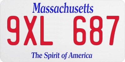 MA license plate 9XL687