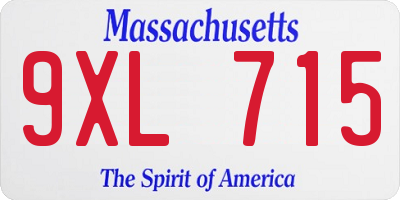 MA license plate 9XL715
