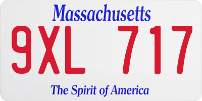 MA license plate 9XL717