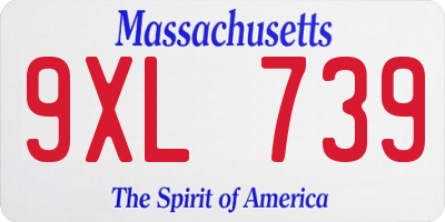 MA license plate 9XL739