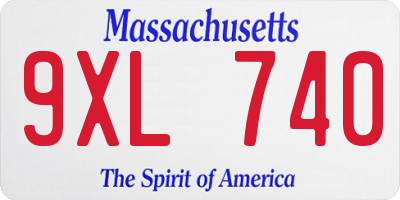MA license plate 9XL740