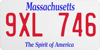 MA license plate 9XL746