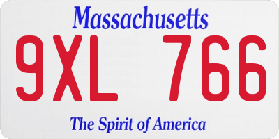 MA license plate 9XL766