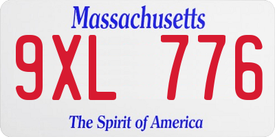 MA license plate 9XL776