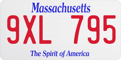MA license plate 9XL795