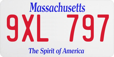 MA license plate 9XL797