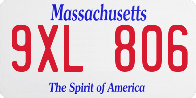 MA license plate 9XL806