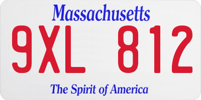 MA license plate 9XL812