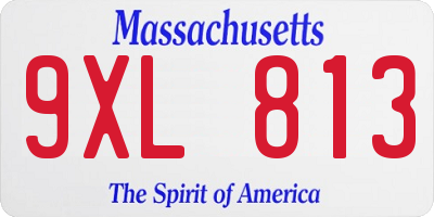 MA license plate 9XL813