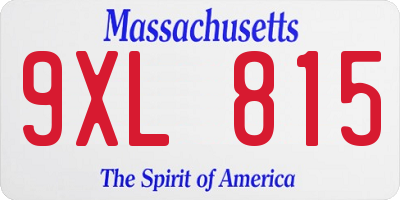 MA license plate 9XL815