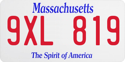 MA license plate 9XL819