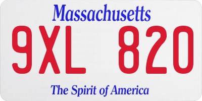 MA license plate 9XL820
