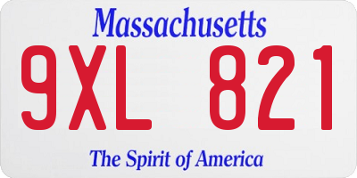 MA license plate 9XL821
