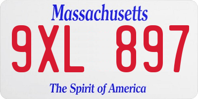 MA license plate 9XL897