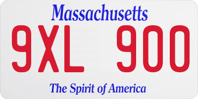 MA license plate 9XL900