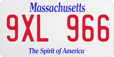 MA license plate 9XL966