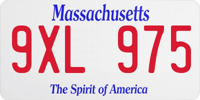 MA license plate 9XL975