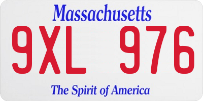 MA license plate 9XL976