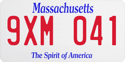 MA license plate 9XM041