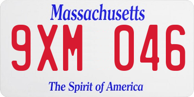 MA license plate 9XM046