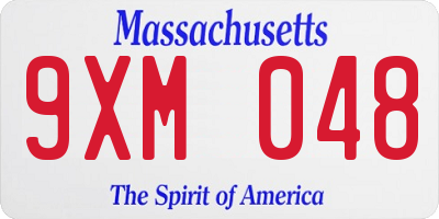 MA license plate 9XM048