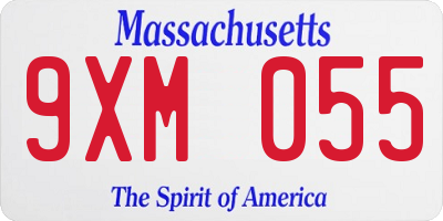 MA license plate 9XM055