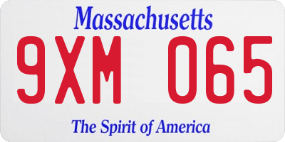 MA license plate 9XM065