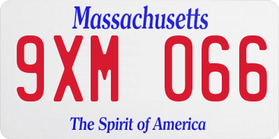 MA license plate 9XM066