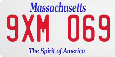 MA license plate 9XM069