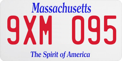 MA license plate 9XM095