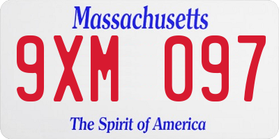 MA license plate 9XM097