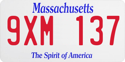 MA license plate 9XM137
