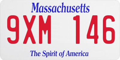 MA license plate 9XM146