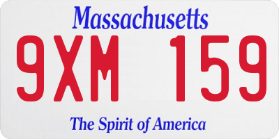 MA license plate 9XM159
