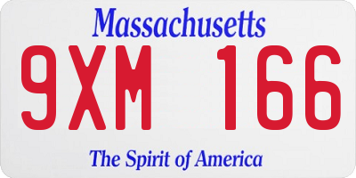 MA license plate 9XM166