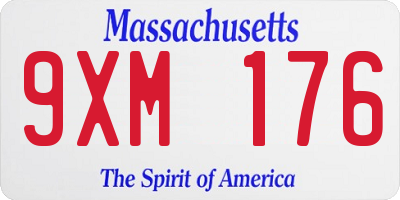 MA license plate 9XM176