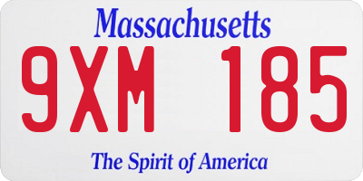 MA license plate 9XM185