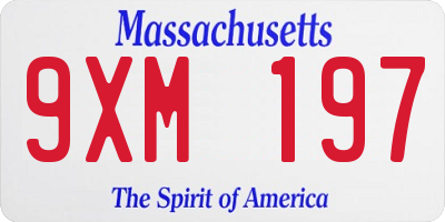 MA license plate 9XM197