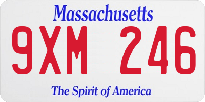MA license plate 9XM246