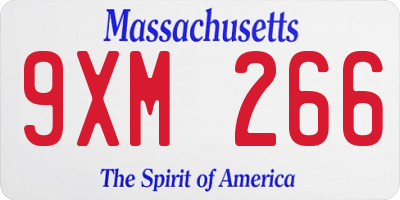 MA license plate 9XM266