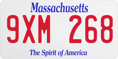 MA license plate 9XM268